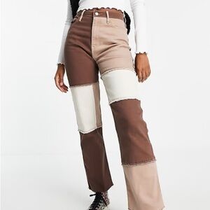 Hollister Patched Denim Jeans in Brown Size 26